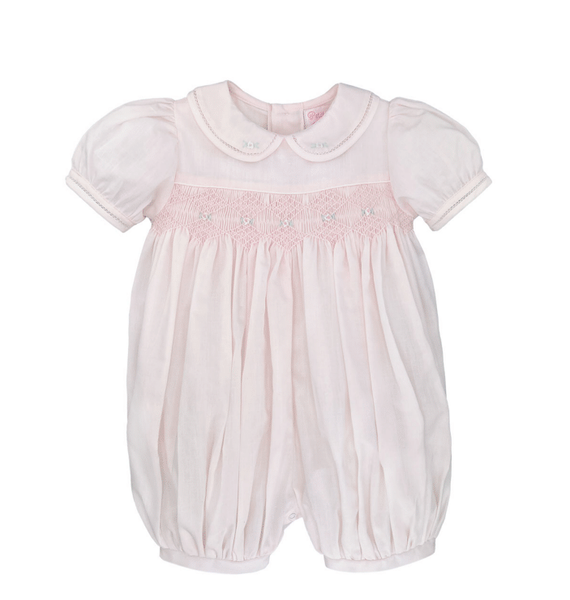 Petit Ami Blue Diamond Smocked Romper