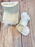 Baby Deer White Crochet Flower Thong Newborn Girls Sandals Crib Shoes Newborn to 3 Months