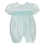 Petit Ami Mint Green Smocked French Bubble Romper 3 6 9 Months Baby Girls